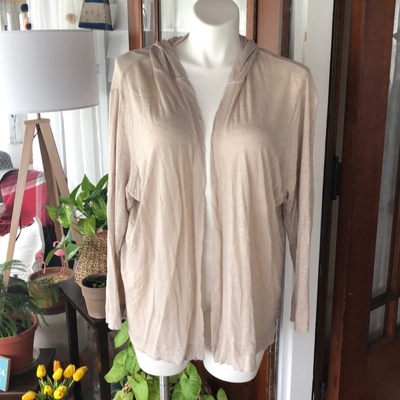 Cynthia Rowley 3x Hoodie Cardi Jacket 100% Linen - Picture 3 of 6